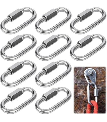 Mousqueton Acier Inoxydable 304 Porte-Clés Lien Rapide - Lot De 10