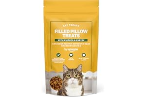 by Amazon - Friandises pour chats - Petits coussins au poulet et au fromage, 70 g