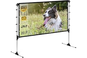 NIERBO Beamer Leinwand mit Stativ 120 Zoll 16:9 4k hd 3D Stativleinwand mit Faltbar Ständer Vorder-und Rückprojektion Outdoor Indoor Tragbare Projektionswand Heimkino 266x149cm mit Aufbewahrungstasche