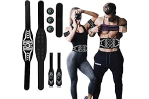 BODY HARBOUR Abs Muscle Stimulator, EMS Muscle Trainer, Electronic Abs Stimulator, Toning Belt, Full Body USB Rechargeable Muscle Toner for Abdomen, Arms, Legs, Slimming and Home Workout for Men and Women
