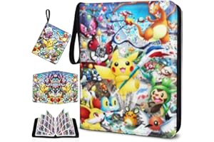 ZIERIPY 9 Pockets Card Binder About 1080 Pockets Waterproof PU Leather Trading Card Binder Extra Large Card Album Holder with Removable Sleeves Zipper