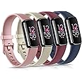WOOZ [4 Pack] Straps Compatible with Fitbit Luxe Strap, Classic Replacement Soft Silicone Sport Bands Wristband Colorful Band for Luxe Fitness Tracker