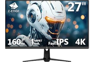 Z-Edge 27 tum 4K Spelskärm 160Hz UHD Fast IPS DP 1.4 HDMI 2.1 120Hz | PC Skärm 3840x2160, 1ms MPRT, 450cd/m² ljusstyrka, 1,07 Miljarder Färger, Adaptive Sync, Hårkors, VESA-Kompatibel
