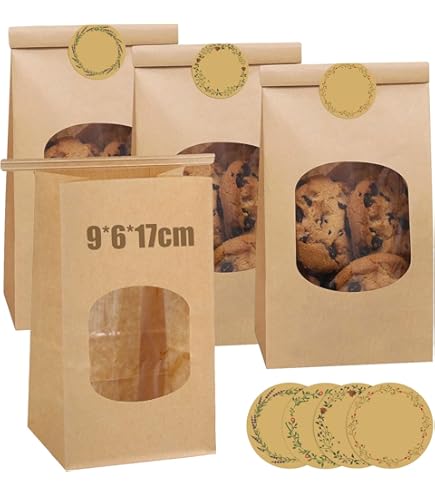 Papieren cadeautas met venster en hangtag | DisposableDirect