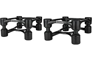 IsoAcoustics Aperta-Serie mit Lautsprecherstativen, schwingungsdämpfend, mit Einstellbarer Neigung: Aperta (15,5 x 19 cm), schwarz, Paar
