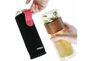 Teapro Cold Brew Tea Infuser Bottle | 320ml Double Wall Borosilicate Glass Loose Leaf Tea Coldbrew Maker for Travel, Office or at Home