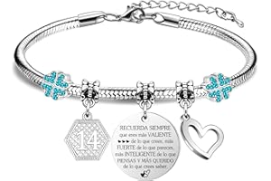 HEYEJET Regalos de Cumpleaños para Mujeres Pulsera de Cumpleaños con Colgante del siglo 10 Años - 70 Años para el Cumpleaños de su Hija, Sobrina, Hermana, Amiga, Adolescente, Madre y Tía