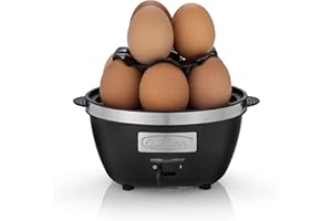 Cuisinart CEC10E Cuiseur à oeufs électrique compact, pour omelettes, oeufs cuits et pochés, 600W, Acier Noir
