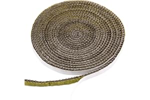 JESIAH 4m Flat Stove Rope, Long Log Burner Rope Seal Self Adhesive Stove Glass Seal Tape Heat Resistant Stove Glass Gasket Fiberglass Rope Strip for Chimney Fireplaces