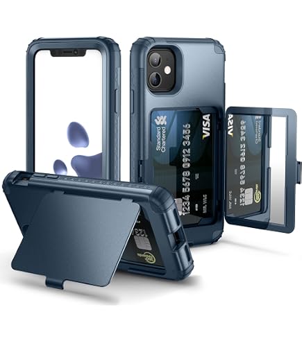 WeLoveCase Custodia A Portafoglio Per IPhone 11 – Con Specchio, 3 Strati Antiurto, Rosa, Cavalletto - 2