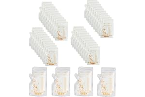 LMOGWL 40 pezzi sacchetto di conservazione del latte materno, sacchetto congelatore del latte materno da 250 ml, sacchetto di conservazione del latte refrigerato con chiusura a zip doppia scala