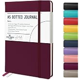 Stationery Island Dotted Notebook A5 Notebook Berry &ndash; Notebook A5 Bullet Dotted Journal Hardcover Dots with 180 Pages 120gsm