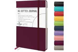 Stationery Island Anteckningsbok A5 – Hårt Omslag Prickig Anteckningsblock – Bärröd – 180 Sidor Bullet Dotted Journal Anteckn