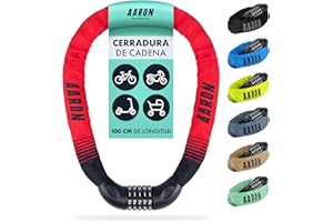 AARON Lock One candado de bicicleta con código numérico de 5 dígitos, alto nivel de seguridad, para bicicleta eléctrica, bicicleta de montaña, bicicleta de trekking, bicicleta de carretera, rojo