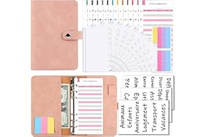 Classeur Budget A6 Français, Classeur Enveloppe Budget Set, Classeurs à anneaux, Classeur Budget Planner pour Économiser de l'argent, Planifier vos Dépenses