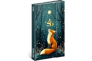 NOTIQUE Kalendarz kieszonkowy 2026 ok. A5 - Premium planer tygodniowy z zamkiem magnetycznym, 144-stronicowy terminarz, kalendarz książkowy z twardą okładką z przeglądem miesięcy, planer terminów (Lis