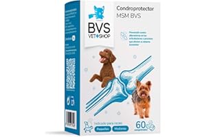 BARAKALDO VET+SHOP TIENDA VETERINARIA BVS Vet Shop | Condroprotector MSM para Perros | Problemas del Aparato locomotor, Edades avanzadas, sobrepeso o intervenciones quirúrgicas | Razas Pequeñas y Medianas | 60 Comprimidos