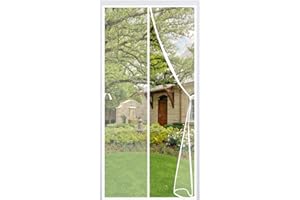 SYTUNG Magnetyczna moskitiera na drzwi, siatka przeciw owadom, 80 x 220 cm, zasłona z zapięciem na rzepy, do salonu, drzwi przesuwnych, idealna do drzwi balkonowych, piwnic i drzwi tarasowych