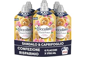 Coccolino Ammorbidente Concentrato Sandalo e Caprifoglio, Ammorbidente Lavatrice Intense Care con Tecnologia Pro-Fibre, Formato XXL Fino a 456 Lavaggi, 6 Pezzi da 1750 ml