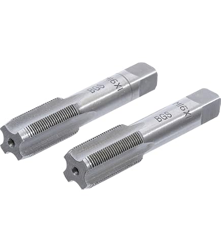 QUARKZMAN 2 Pezzi Maschio A Fondo M10 X 1.5 H2 – Acciaio Rapido HSS6542, Scanalature Dritte, Per Filettatura Interna