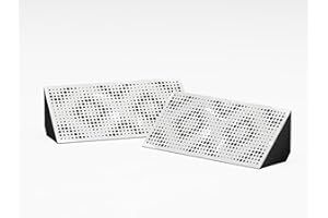 UA ACOUSTICS Paquete de 2 trampas acústicas estrechas para graves | Difusión - Reflexión - Insonorización - Aislamiento | Tamaño: 23 x 50 cm | Placas perforadas de color: (plástico blanco brillante,