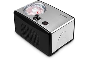 MEDION Eismaschine mit Kompressor (geeignet für die Zubereitung von Eiscreme, Frozen Yoghurt & Sorbet, 1,5 Liter, 150 Watt, M