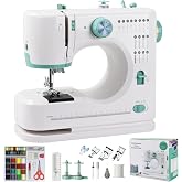 Portable Sewing Machine, 16 Stitches Sewing Machine for Beginners and Kids, Easy Use with LED Light, Mini Sewing for Jeans, S