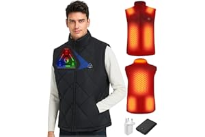 CYCYHEAT Heated Gilet for Men and Women with 10000mAh 7.4V Battery Pack – Quilted Lightweight Heating Vest Jacket Coat with Upgraded Heating Element
