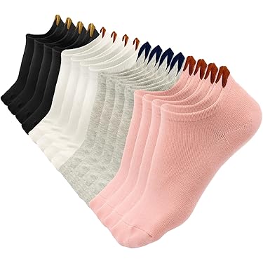Lot De 10 Paires De Chaussettes De Sport Pour Femme - Taille 35-38 Ou 39-42 - Coton Respirant, Motifs Rayures Et Pois - Multicolore