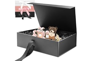 SEKEPINGO Boite Cadeau Anniversaire avec Couvercle Boîte Cadeau Vide Boîtes Cadeaux avec Couvercle MagnéTique et Ruban pour Mariage, Anniversaire, Emballage De Cadeaux et de Saint-Valentin