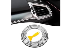 Wekuw Accesorios Coche Interior, Molduras Decorativas para Coche, Tiras líneas de Molduras lnterior del Coche, Lnterior del Coche Decoración línea de Moldura, para Todos los Coches (Plata)