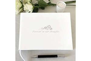Esposti Forever in Our Thoughts Condolence Book with 96 Lined Pages - Storage Pocket for Condolences Cards & Letters, Guest Book for Funerals, Funeral memory book to Cherish Memories, Funeral Book