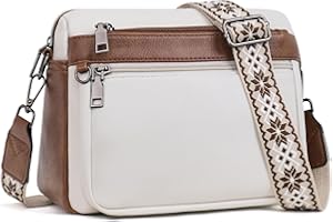 MUIIKOLA Sac à bandoulière pour femme, sac à bandoulière pour femme, sac à bandoulière en cuir, large sangle souple