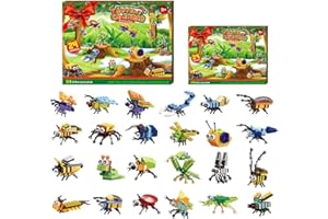 Y.A. LOTUS 2024 Construction bloc enfants 24 jours insectes Construction bloc arbre de Noël et rue cadeau de Noël calendrier à rebours