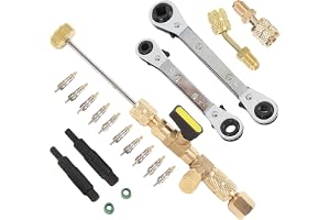 Ventil Remover Installer Tool and HVAC Service Wrench Set, SAE 1/4in 5/16in Interface, Valve Removal Tool Kylning Servicen Sk
