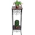 AAFIYA HANDICRAFTS Elegant Wooden and Iron Side Table for Home Office – Stylish, Durable, and Functional Accent Table for Living Room, Bedroom, or Workspace (Brown & Black)