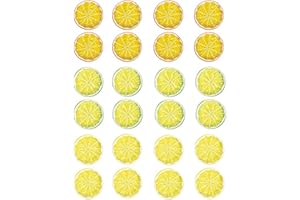 MCTIES YANRU 24 pcs,La Rebanada Falsa del LimóN,SimulacióN LimóN Artificial,DecoracióN De Rodaja De LimóN De ImitacióN,para DecoracióN De Fiesta En Casa/Accesorios FotográFicos (Tres Colores) (A8YR110131a)