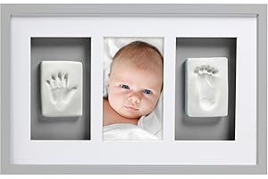 Pearhead Deluxe main et empreinte cadre Baby Keepsake avec kit d'impression inclus - Perfect Baby Keepsake ou un cadeau