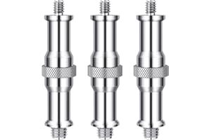 NEEWER Pack of 3 Standard 1/4 to 3/8 Inch Metal Converter Thread Adapter Spigot Stud for Studio Light Stand, Hotshoe/Coldshoe Adapter, Ball Head, Wireless Flash Receiver, Trigger - ST23