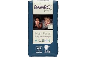 BAMBO NATURE Bambo Dreamy Night Pants - Pañales de entrenamiento, pantalones de dominadas, ecológicos para la noche, mantienen las camas secas toda la noche, pañales de entrenamiento, seguros, cómodos, pantalones
