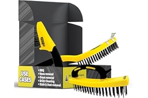 EQUIP TRADE 3 Pack Large Heavy Duty Wire Brush Set Custom Carbon Treated Steel | Trade Ready Pack Rust Removal | Multi-Purpose Large Wire Brushes For Cleaning | Pack of 3