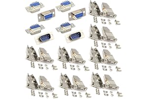 Lsgoodcare RS232-Parallel-serielle Schnittstelle DB9-9-polige D-Sub-Stecker-Buchse und 4er-Pack Metall-Db9-Gehäuse-Abdeckung