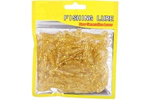 Huairdum Appâts à Poisson, 150PCS 5cm Leurres en Plastique Souple T-Tail Grub Worm appâts Fish Tackle Accessory pour la pêche en Eau Douce