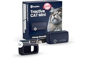 Tractive Mini Smarter Katzen GPS Tracker | Bundle mit Gummihalterung | Marktführer GPS Tracker Katze | Live-Ortung | Revier & Positionsverlauf | Sicherheitshalsband inkludiert