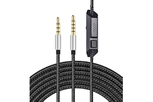 Aiivioll Cavo di Ricambio per Cuffie Astro A10/A40/A30/A50, Controllo Volume con Microfono, Compatibile con Xbox One Play Station 4 PS4, Cavo di prolunga Audio (Nero, 2 m/6,56 Piedi)