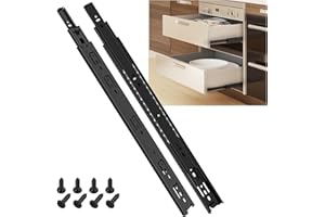 SHUHANG Drawer Runners Cabinet Drawer Slides Heavy Duty 45 kg Load Capacity Full Extension with Ball Bearing Slides 200 250 300 350 400 450 500 550 600 mm, Side Mount 1 Pair
