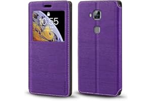 SHANTIME Funda Huawei G8, funda de cuero de grano de madera con tarjetero y ventana, tapa magnética para Huawei GX8