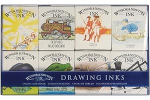 Winsor & Newton, Drawing Inks, Wiliam Collection Ink Pack, 8 x 14 ml Ink Bottles , Purple/Yellow