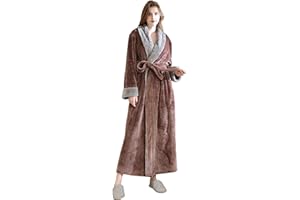 CaiDieNu Peignoir Femme Robe de Chambre Microfibre Flanelle, Longue Hiver Peignoir
