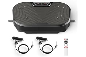 AOMDOM Vibrationsplatte, 120 Intensitätsstufen und 10 Modi Vibrationsplatte, 200kg Vibrationsboard mit LED-Touchscreen und kabelloser Fernbedienung für Heimtraining, Gewichtsverlust, Ganzkörpertraining